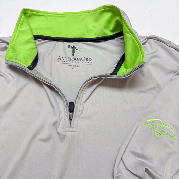 Anderson Ord‎ Jacket Mens 2XL Gray 1/4 Zip Golf Cramer Mountain Club NC NWT - Picture 1 of 15